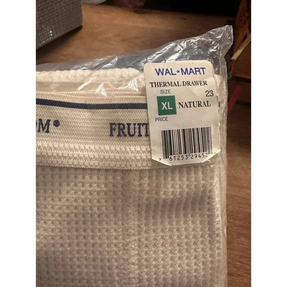 Vintage New Fruit of the Loom White Thermal Underwear Men's Size XL Ankle Length